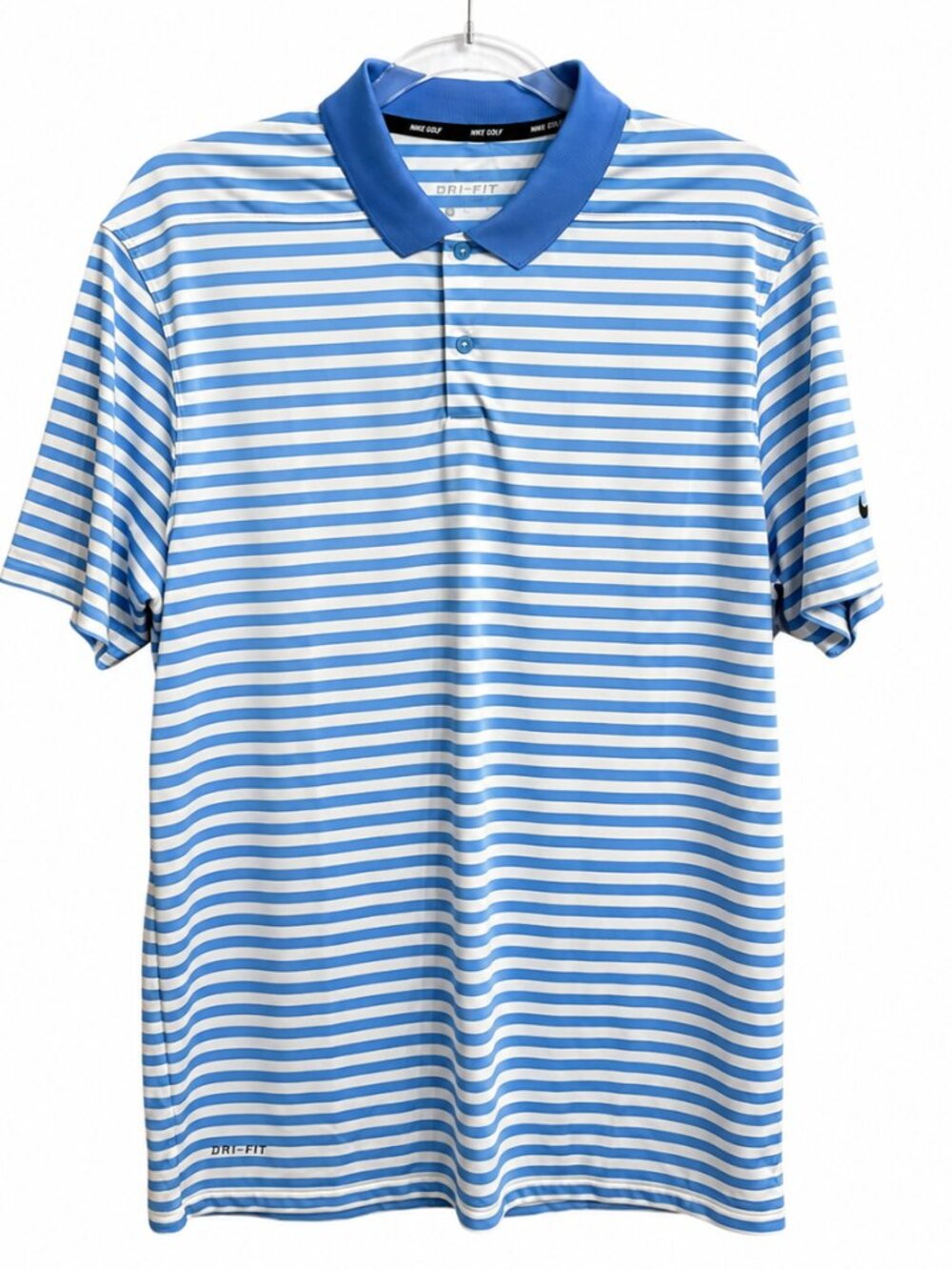 EUC Nike Golf Men's Performance Polo Blue/White Stripe